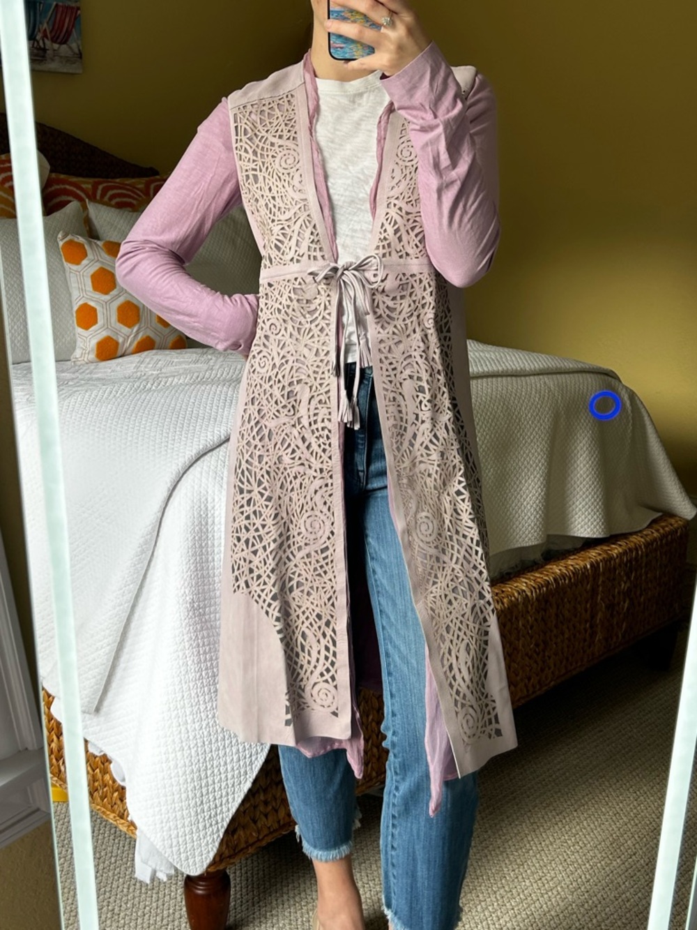 RONCARATI Lavender Leather Top / Jacket